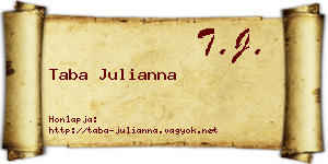 Taba Julianna névjegykártya